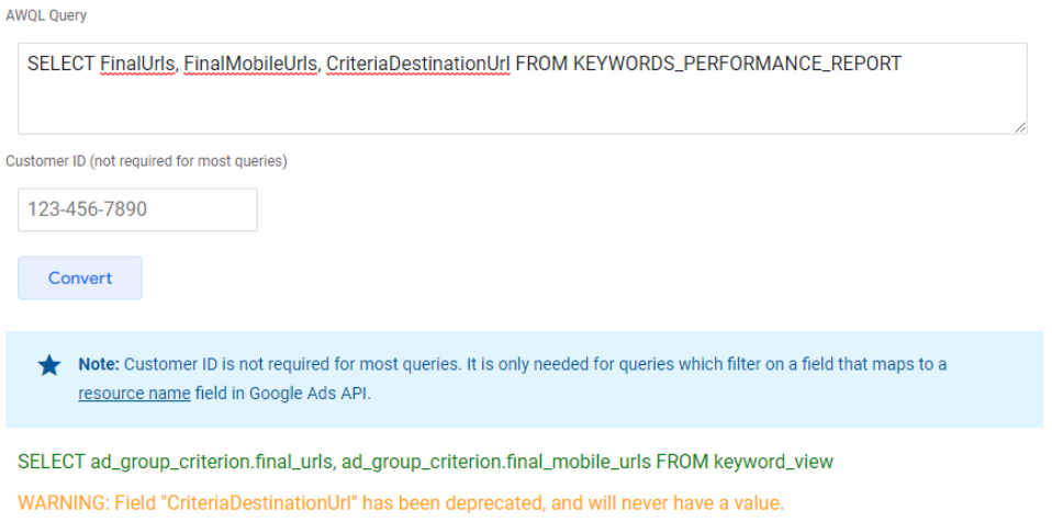 Deprecated fields in the new Google Ads Scripts